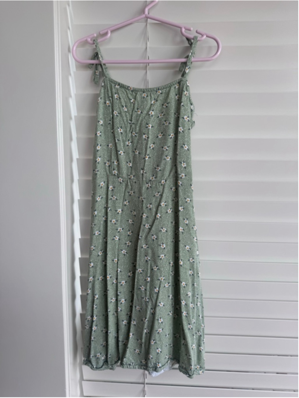 Nordstrom Girls Green Floral Mini Dress Medium